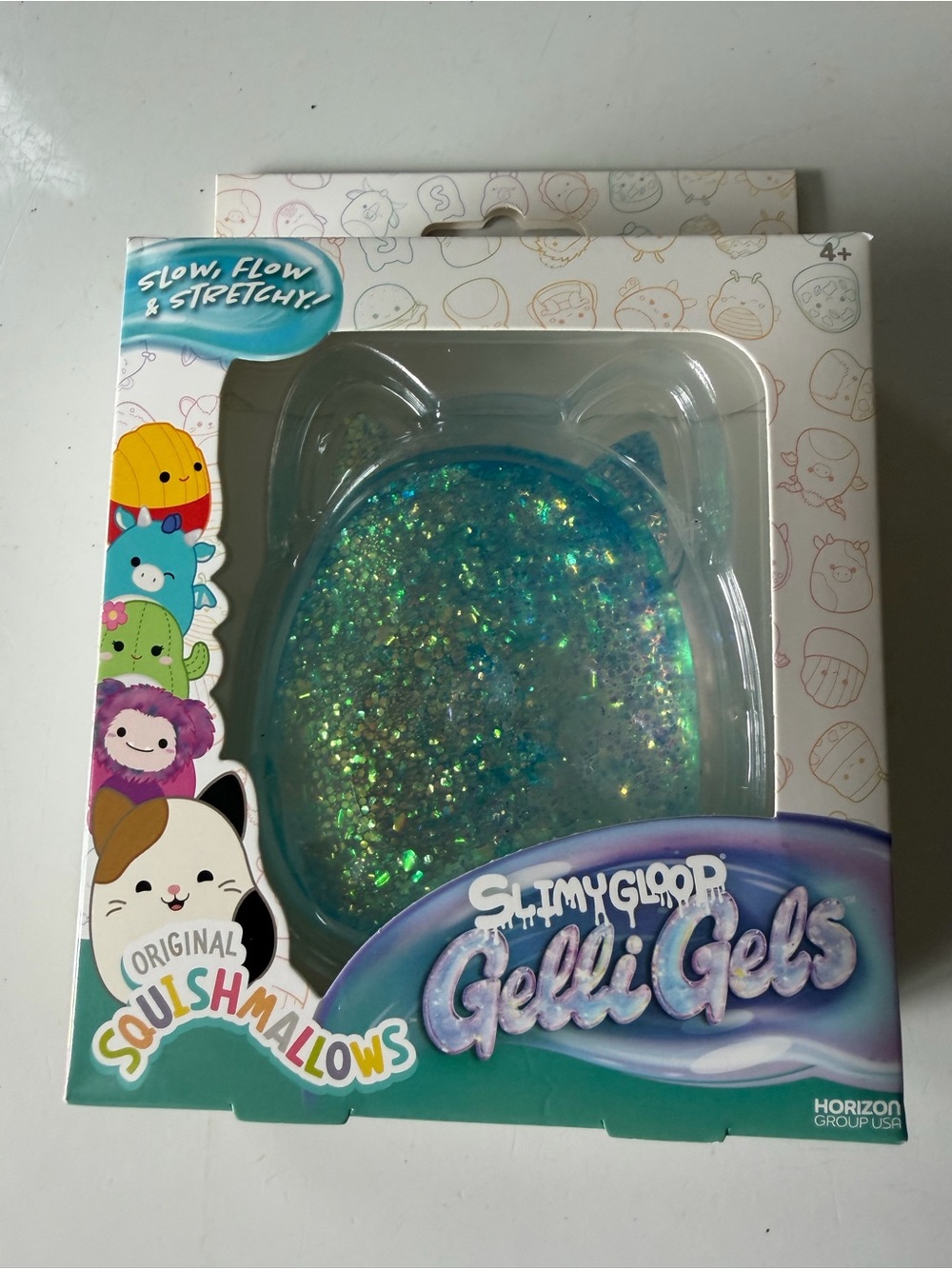 Original Squishmallows Blue Slimogloop Glitter Gelli Gels Squishy
